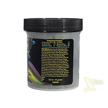 Container of fish food.